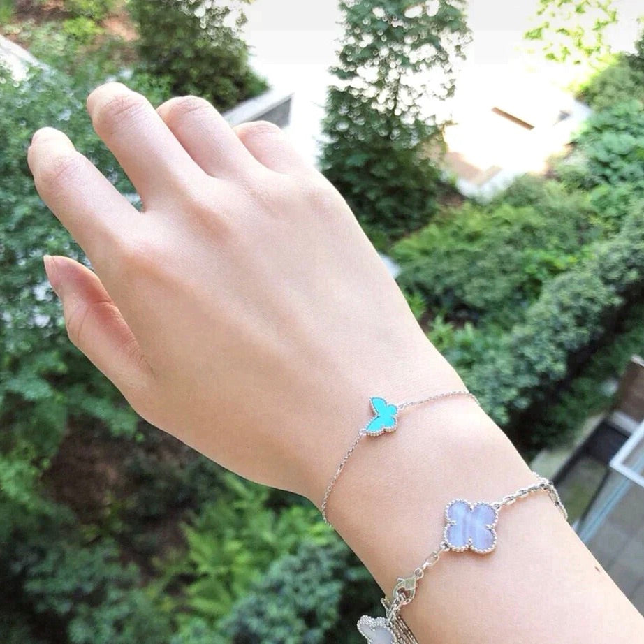 ¡®Loco¡¯BUTTERFLY TURQUOISE BUTTERFLY BRACELET SILVER