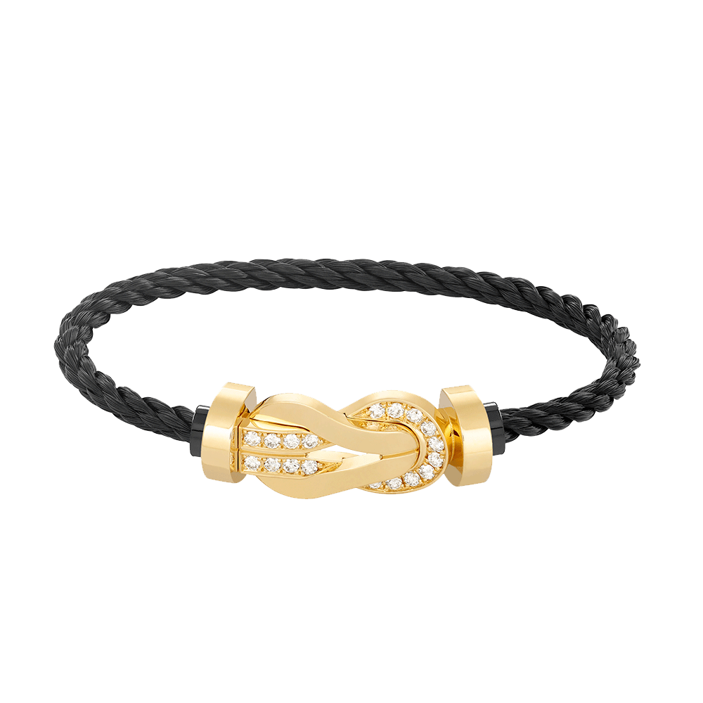 ¡®Loco¡¯CHANCE LARGE 8 FIGURE BUCKLE HALF DIAMOND BRACELET GOLD