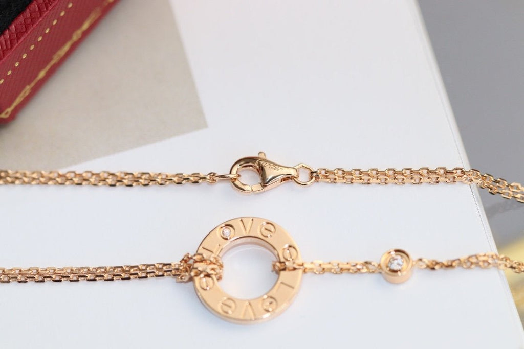 ¡®Loco¡¯LOVE NECKLACE ADJUSTABLE ROSE GOLD 2 DIAMOND