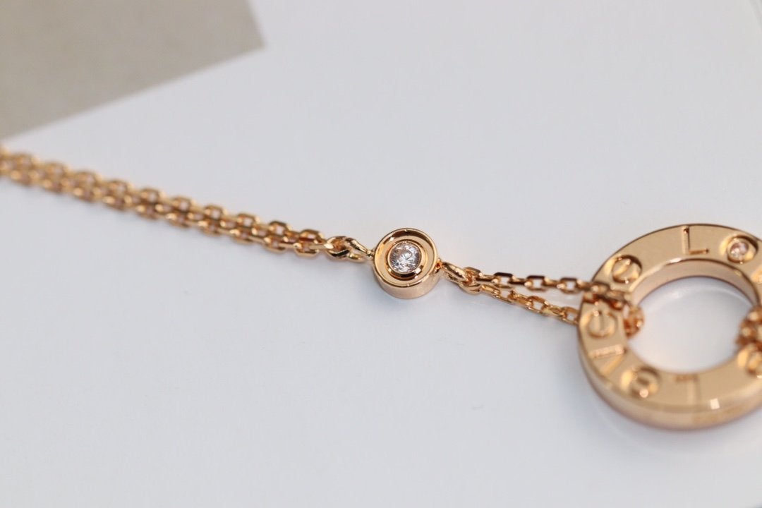 ¡®Loco¡¯LOVE NECKLACE ADJUSTABLE ROSE GOLD 2 DIAMOND