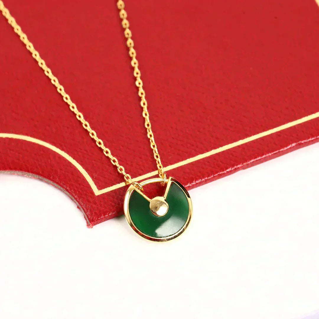 ¡®Loco¡¯AMULETTE GOLD MALACHITE NECKLACE