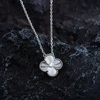 ¡®Loco¡¯CLOVER  15MM DIAMOND LASER NECKLACE SILVER