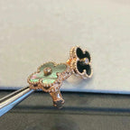 ¡®Loco¡¯CLOVER MEDIUM 1 MOTIFS GRAY MOP  DIAMOND EARRINGS
