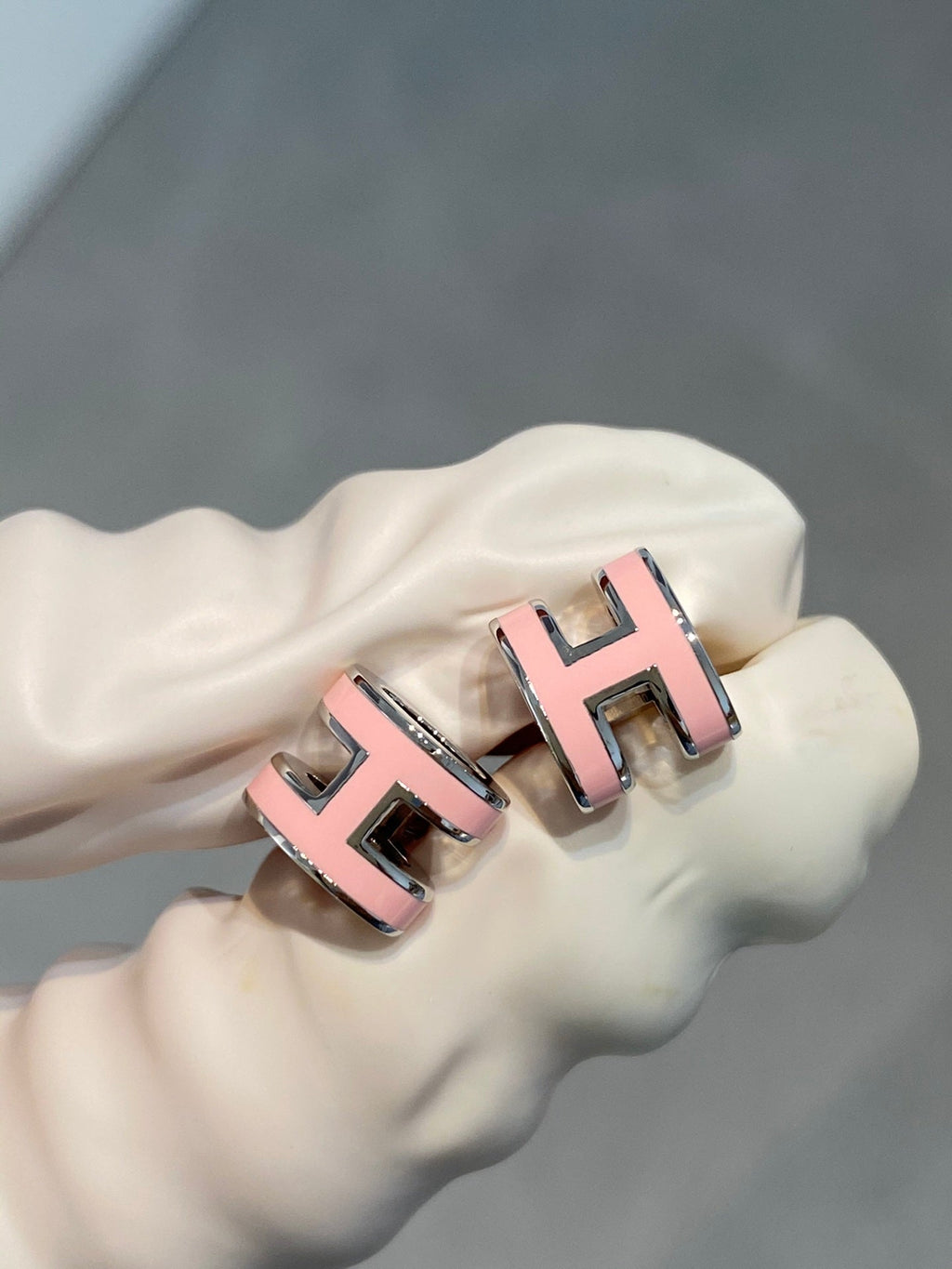 ¡®Loco¡¯MINI POP H SILVER EARRINGS PINK