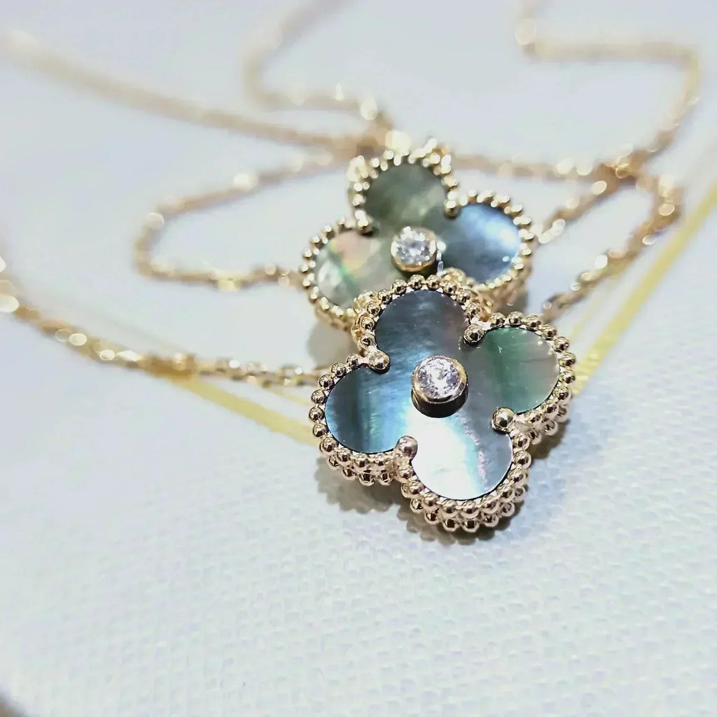 ¡®Loco¡¯CLOVER 15MM DIAMOND AND MOTHER-OF-GREY NECKLACE