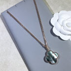 ¡®Loco¡¯CLOVER 25MM GOLD DARK MOP BIG CLOVER NECKLACE
