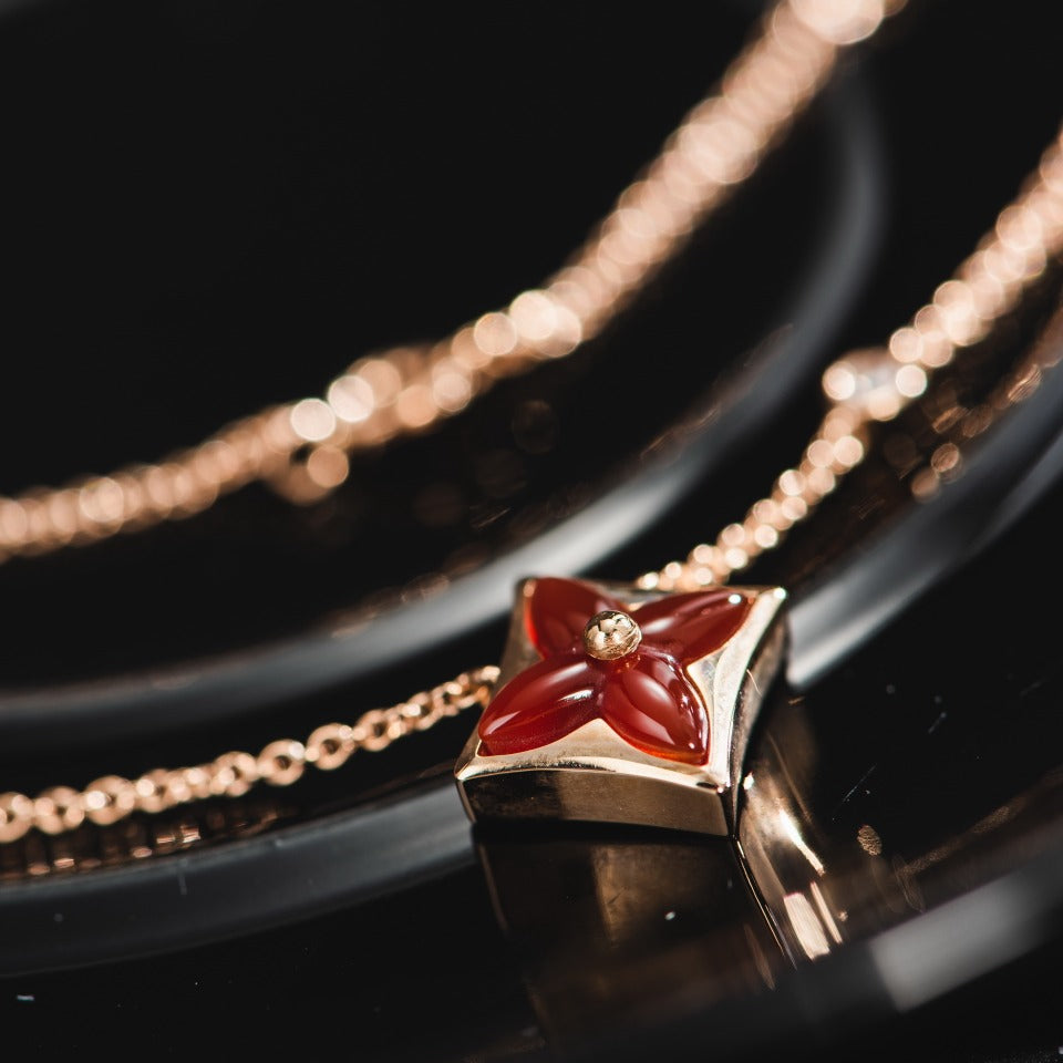 ¡®Loco¡¯STAR NECKLACE PINK GOLD 1 DIAMOND