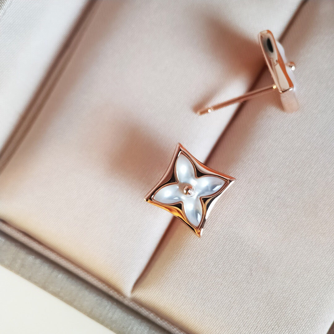 ¡®Loco¡¯STAR MOP PINK GOLD EARRINGS