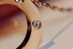 ¡®Loco¡¯LOVE NECKLACE 16MM 6 DIAMONDS PINK GOLD