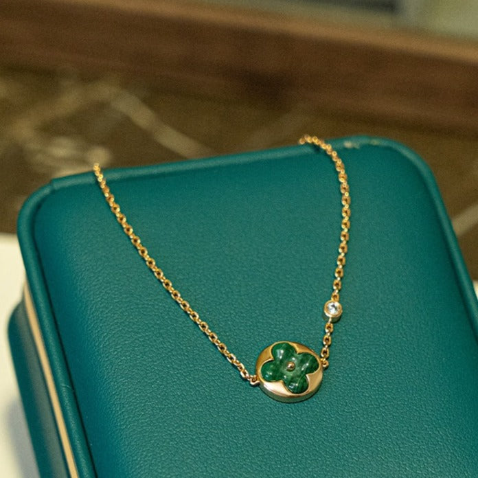 ¡®Loco¡¯SUN MALACHITE 1 DIAMOND PINK GOLD BRACELET