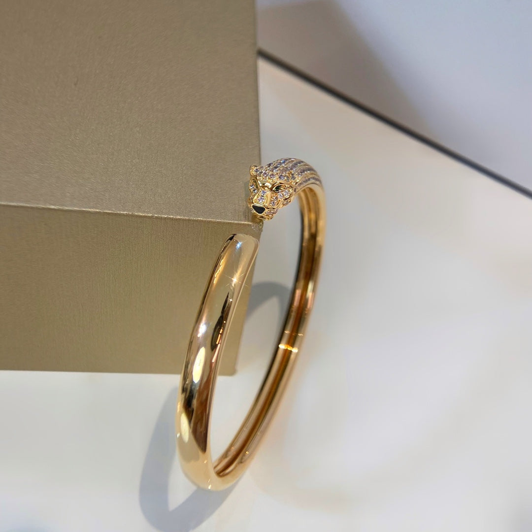 ¡®Loco¡¯PANTHERE GOLD DIAMOND OPEN BRACELET