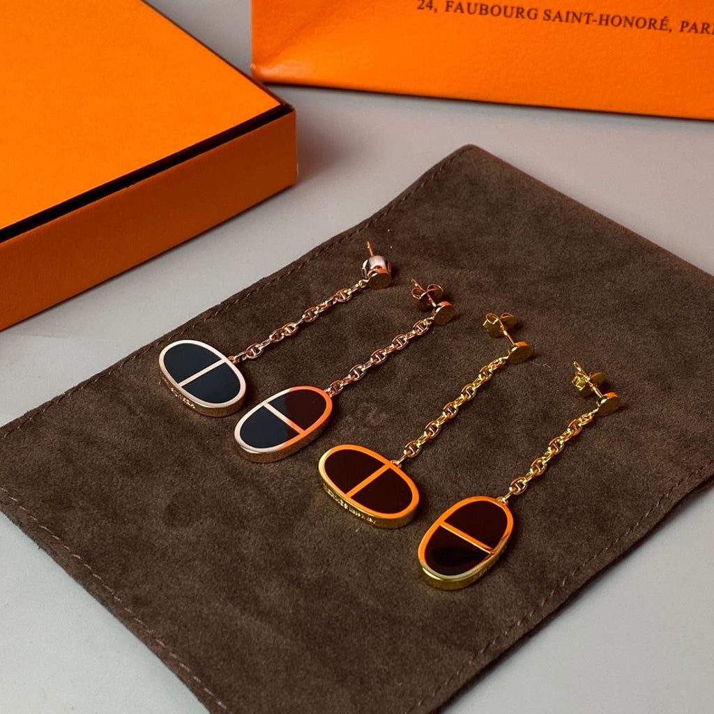 ¡®Loco¡¯CHAINE VERSO BLACK CERAMIC EARRINGS