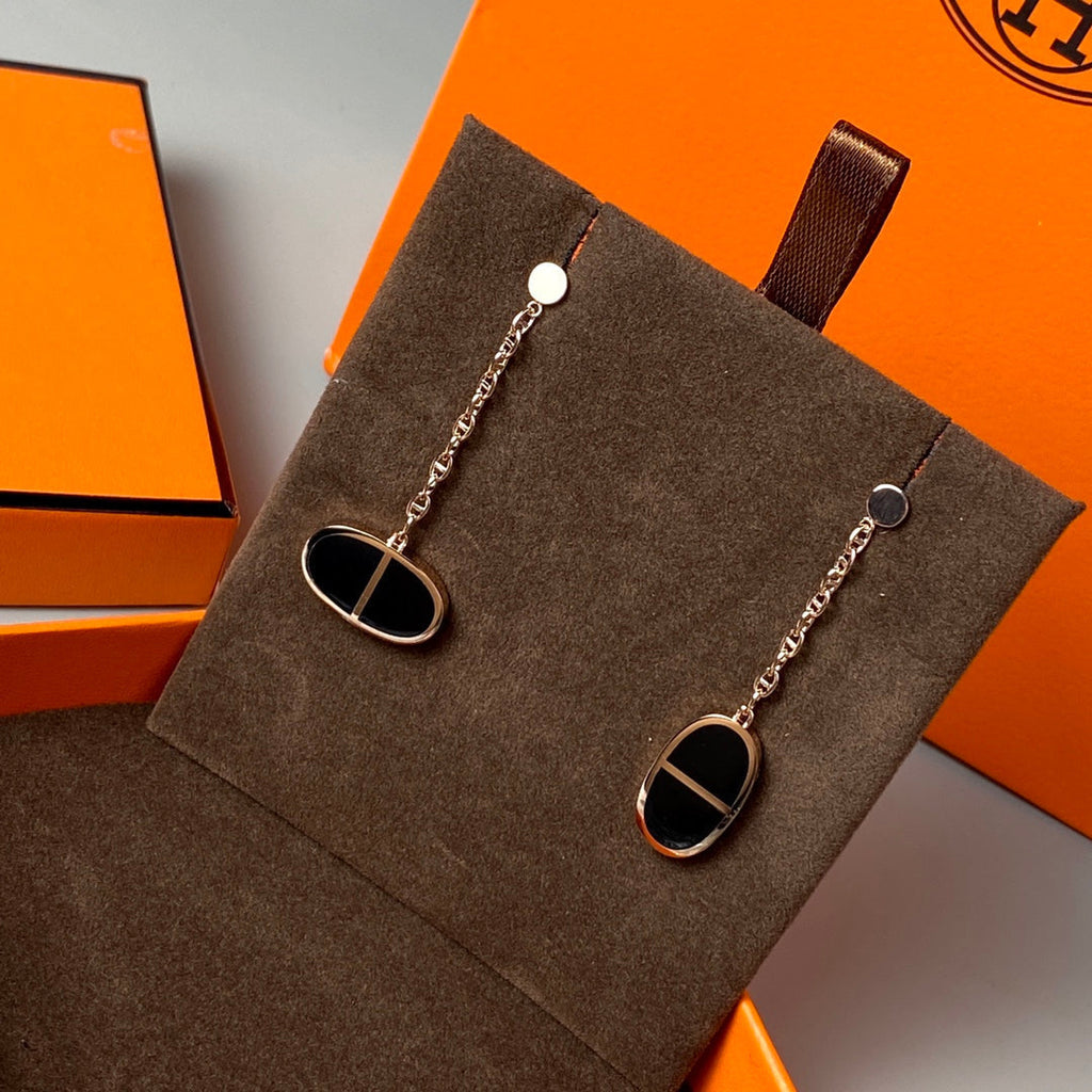 ¡®Loco¡¯CHAINE VERSO BLACK CERAMIC EARRINGS