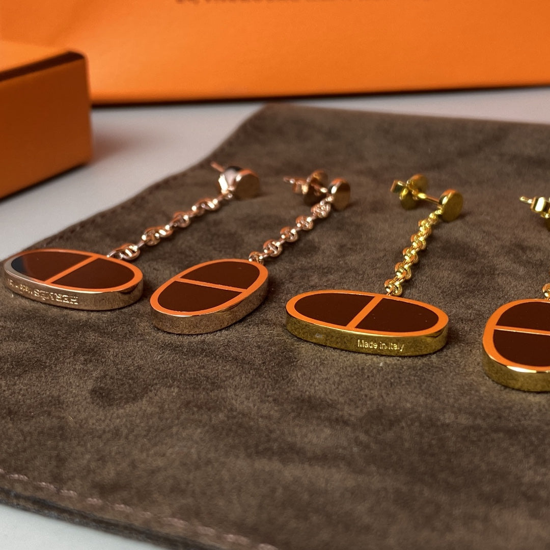 ¡®Loco¡¯CHAINE VERSO BLACK CERAMIC EARRINGS