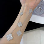 ¡®Loco¡¯CLOVER 5 MOTIFS SILVER DIAMONDS NECKLACE