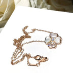 ¡®Loco¡¯CLOVER MOP DIAMOND ROSE GOLD NECKLACE