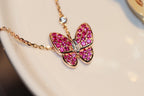 ¡®Loco¡¯BUTTERFLY RED DIAMOND ROSE GOLD NECKLACE