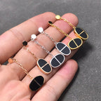 ¡®Loco¡¯CHAINE VERSO BLACK CERAMIC SILVER EARRINGS