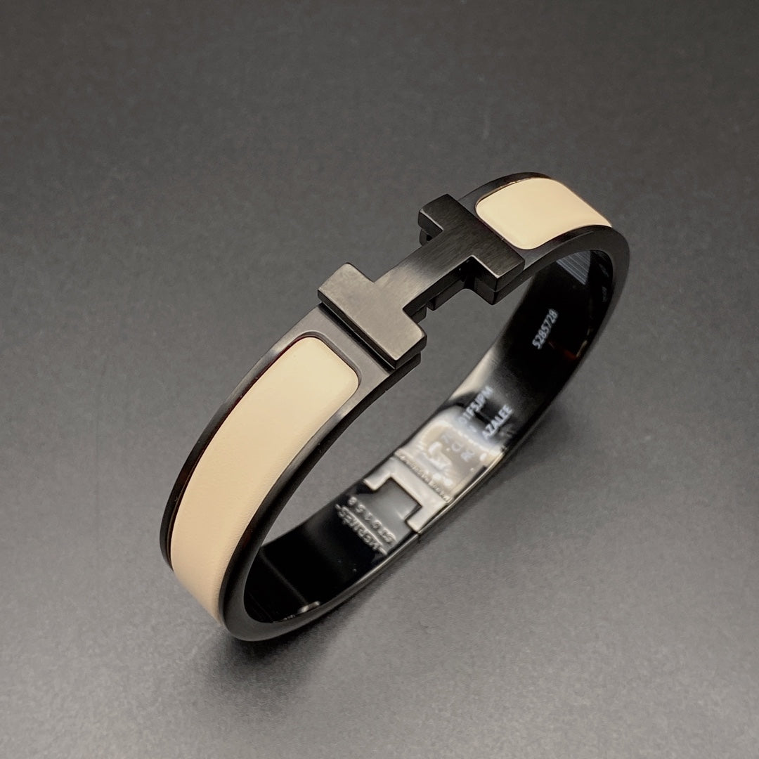 ¡®Loco¡¯H BRACELET 12MM BLACK BEIGE CERAMIC