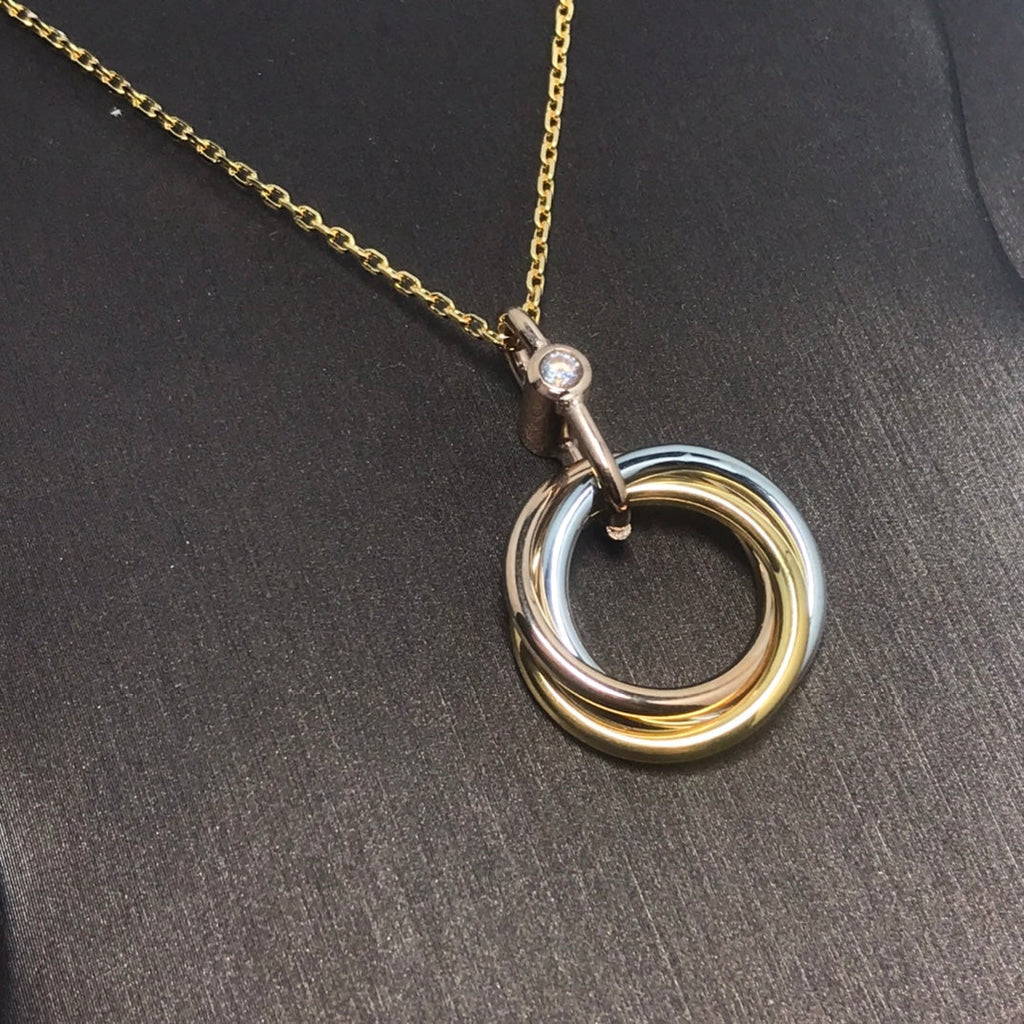 ¡®Loco¡¯TRINITY SILVER GOLD PINK GOLD NECKLACE