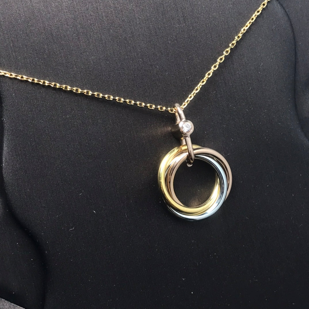 ¡®Loco¡¯TRINITY SILVER GOLD PINK GOLD NECKLACE