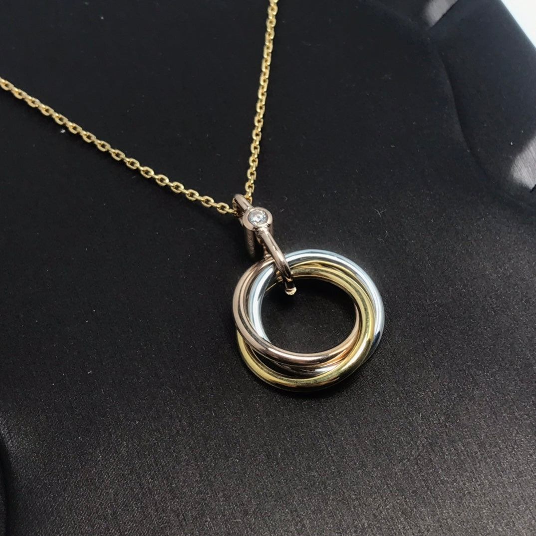 ¡®Loco¡¯TRINITY SILVER GOLD PINK GOLD NECKLACE