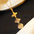 ¡®Loco¡¯STAR AND SUN DIAMOND PINK GOLD NECKLACE