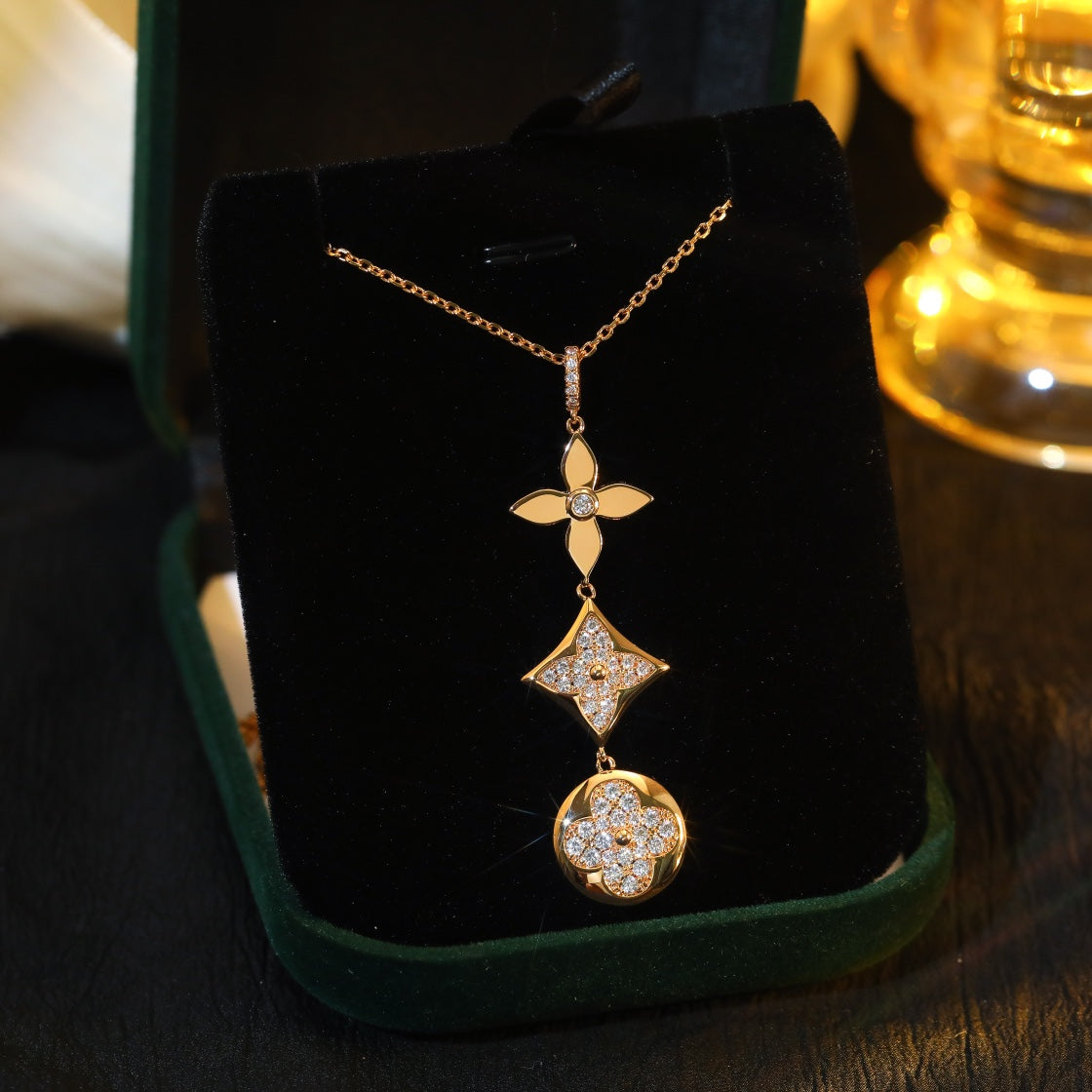 ¡®Loco¡¯STAR AND SUN DIAMOND PINK GOLD NECKLACE