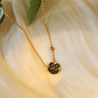 ¡®Loco¡¯SUN PEDANT PINK GOLD 1 DIAMOND NECKLACE