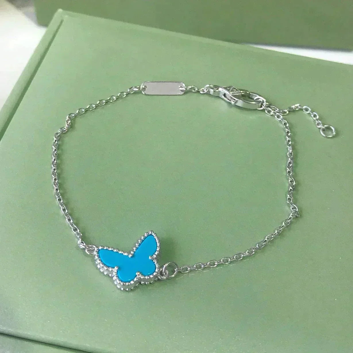 ¡®Loco¡¯BUTTERFLY TURQUOISE BUTTERFLY BRACELET SILVER