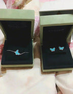 ¡®Loco¡¯BUTTERFLY TURQUOISE EARRINGS SILVER