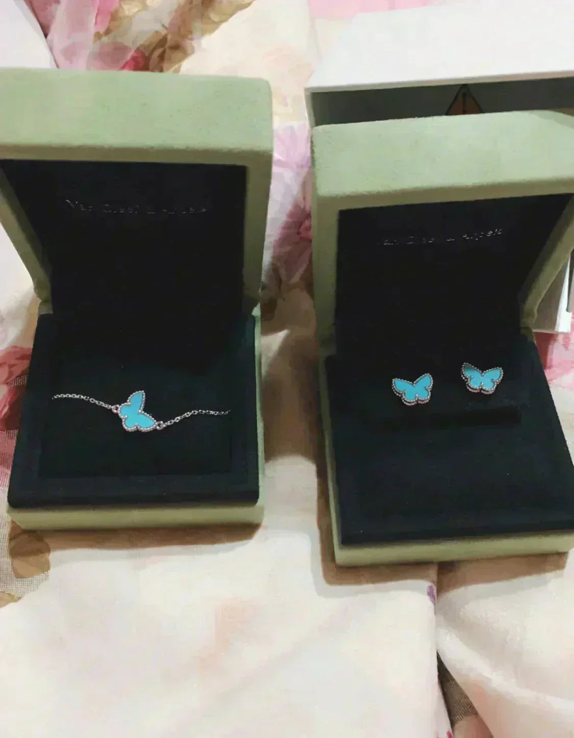 ¡®Loco¡¯BUTTERFLY TURQUOISE EARRINGS SILVER