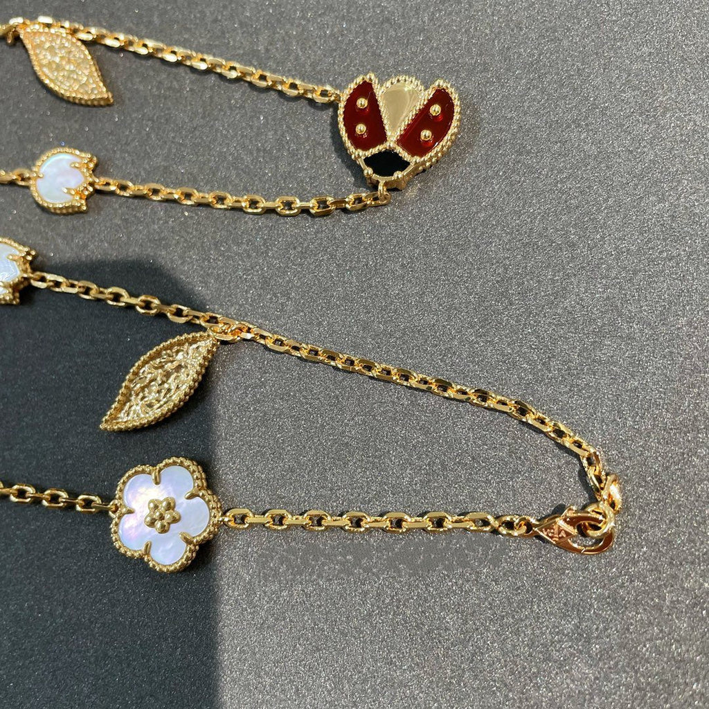 ¡®Loco¡¯LUCKY SPRING 15 MOTIFS GOLD NECKLACE