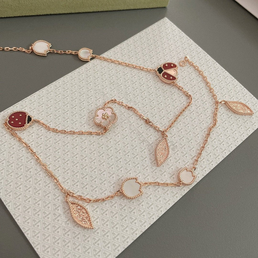 ¡®Loco¡¯LUCKY SPRING 15 MOTIFS ROSE GOLD NECKLACE
