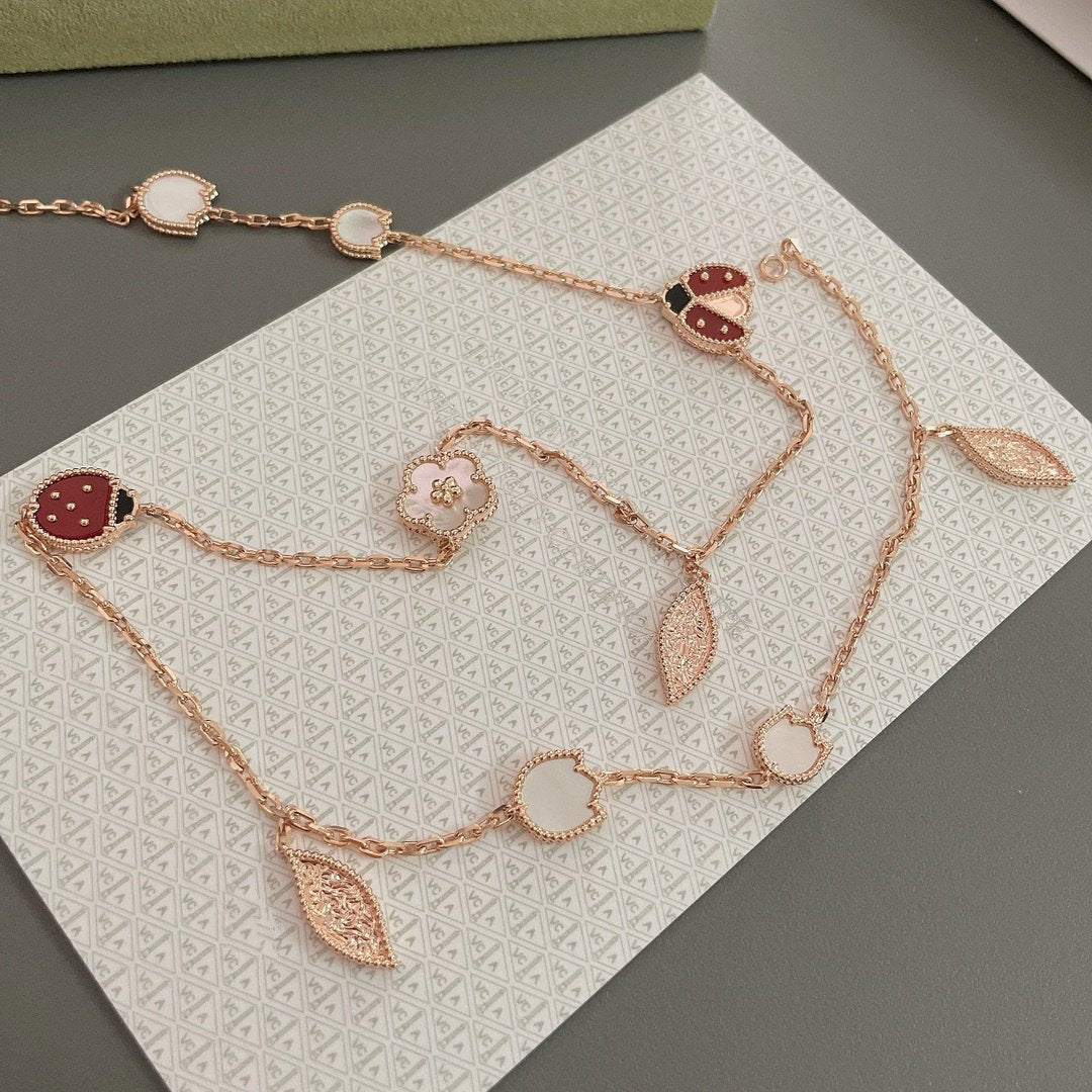 ¡®Loco¡¯LUCKY SPRING 15 MOTIFS ROSE GOLD NECKLACE