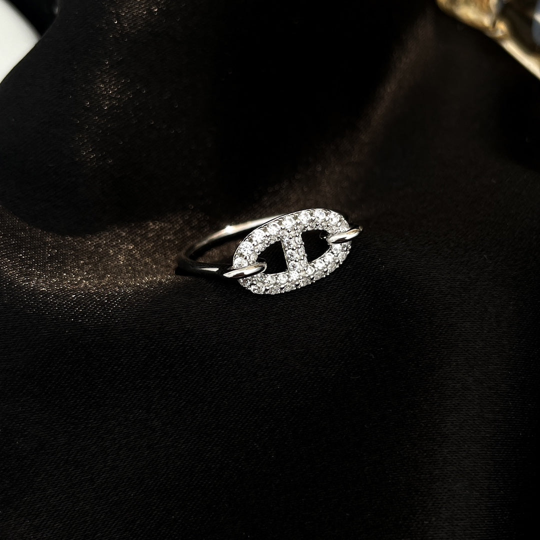 ¡®Loco¡¯RONDE SMALL SILVER DIAMOND RING