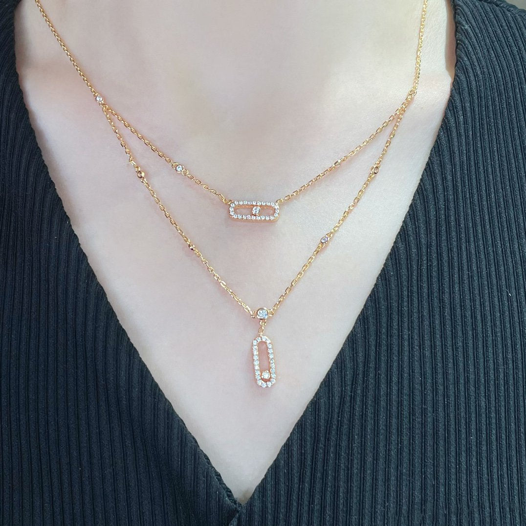 [Loco]MOVE 2 ROW DIAMOND NECKLACE