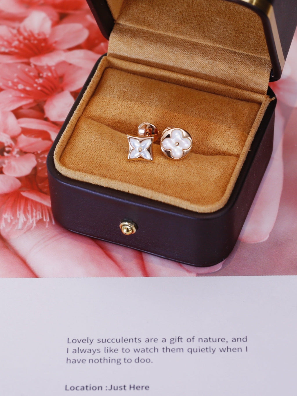 ¡®Loco¡¯STAR AND SUN PINK GOLD MOP STUD EARRINGS