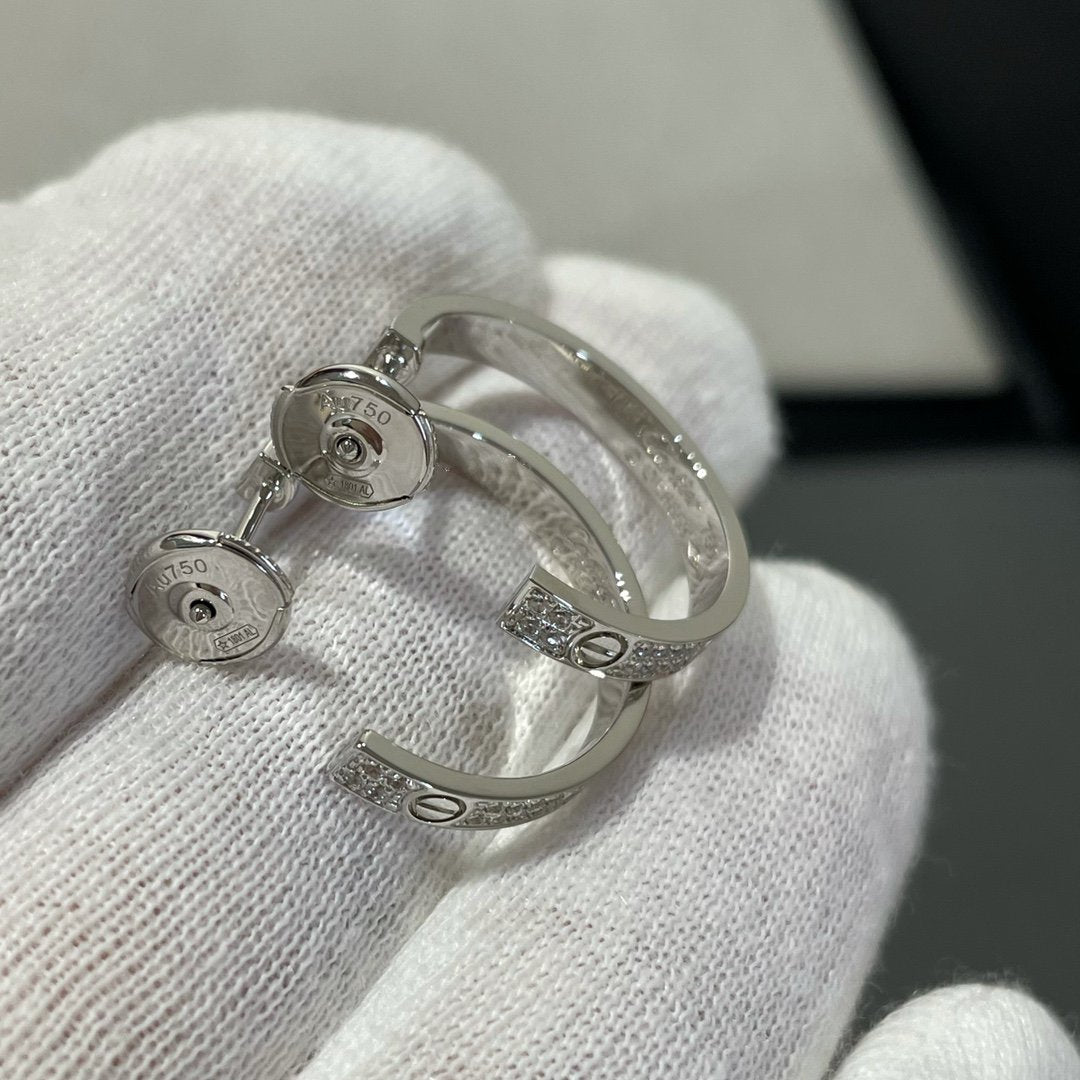 ¡®Loco¡¯LOVE DIAMOND SILVER HOOP EARRINGS