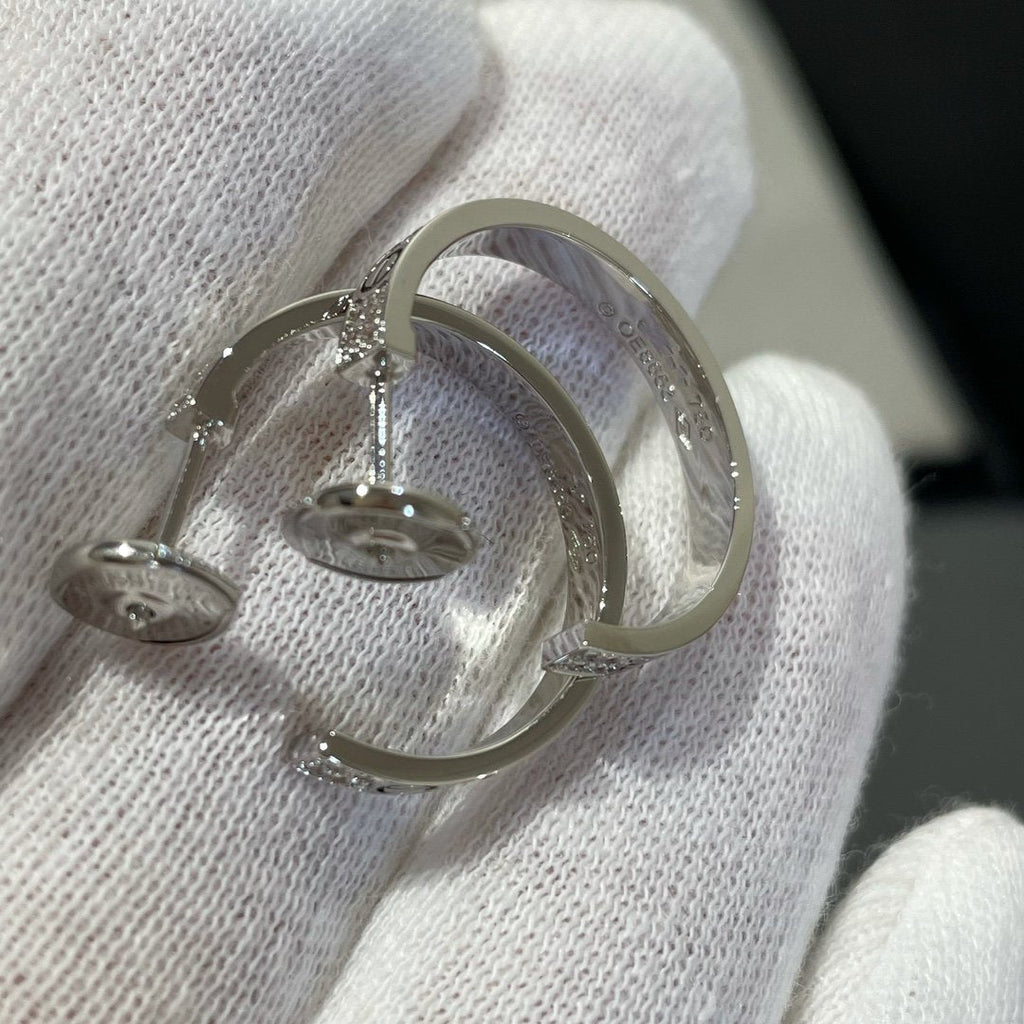 ¡®Loco¡¯LOVE DIAMOND SILVER HOOP EARRINGS
