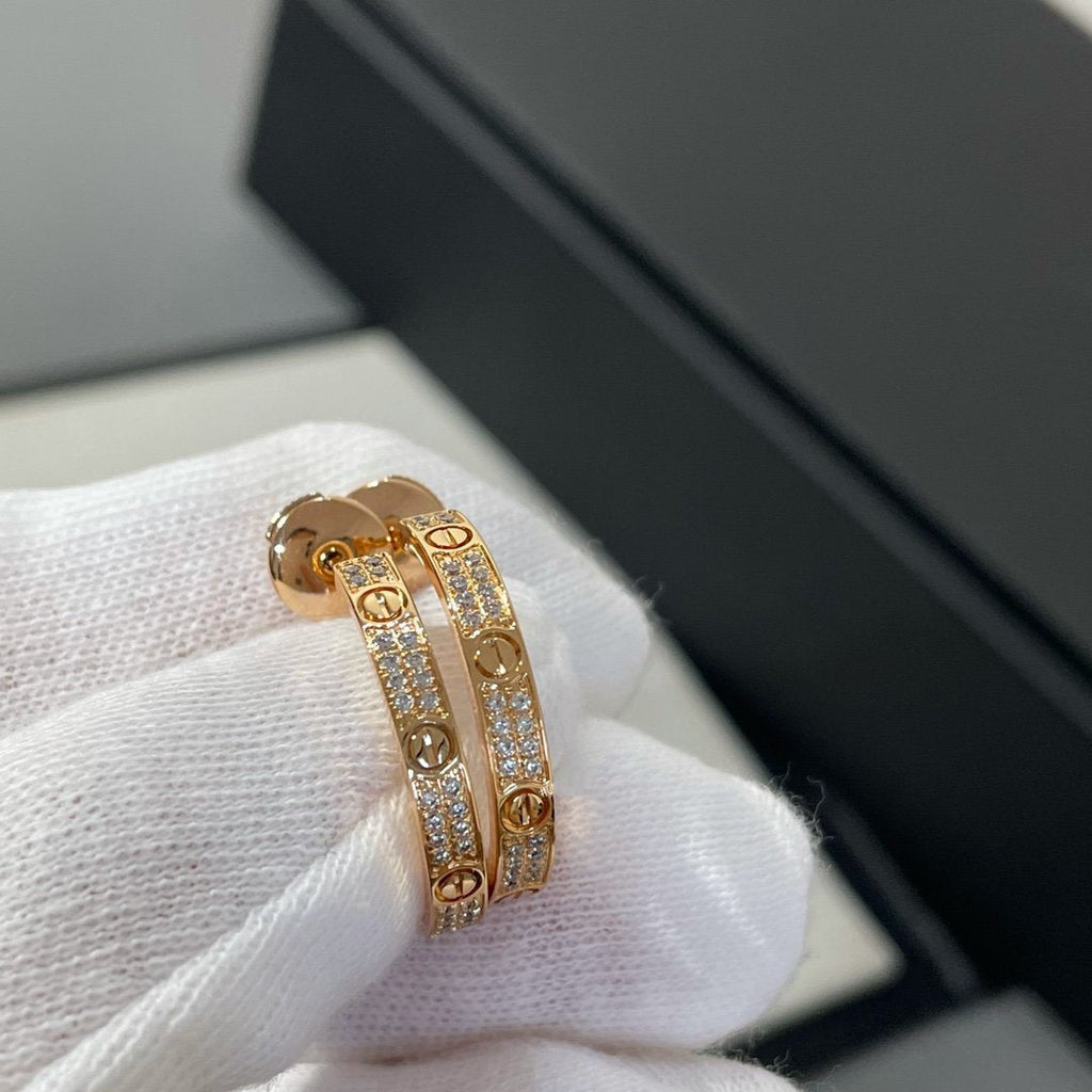 ¡®Loco¡¯LOVE DIAMOND PINK GOLD HOOP EARRINGS
