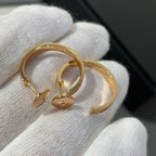 ¡®Loco¡¯LOVE DIAMOND PINK GOLD HOOP EARRINGS