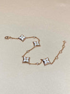 ¡®Loco¡¯STAR 4 MOTIF MOP DIAMOND PINK GOLD BRACELET
