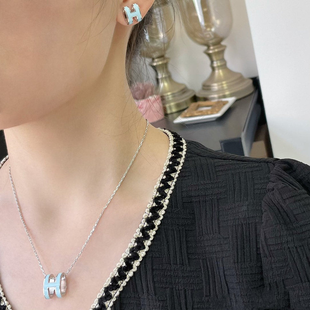 ¡®Loco¡¯POP H SKY BLUE NECKLACE