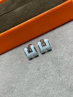 ¡®Loco¡¯POP H SKY BLUE STUD EARRINGS