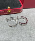¡®Loco¡¯LOVE CERAMIC DIAMOND PAVED SILVER EARRINGS