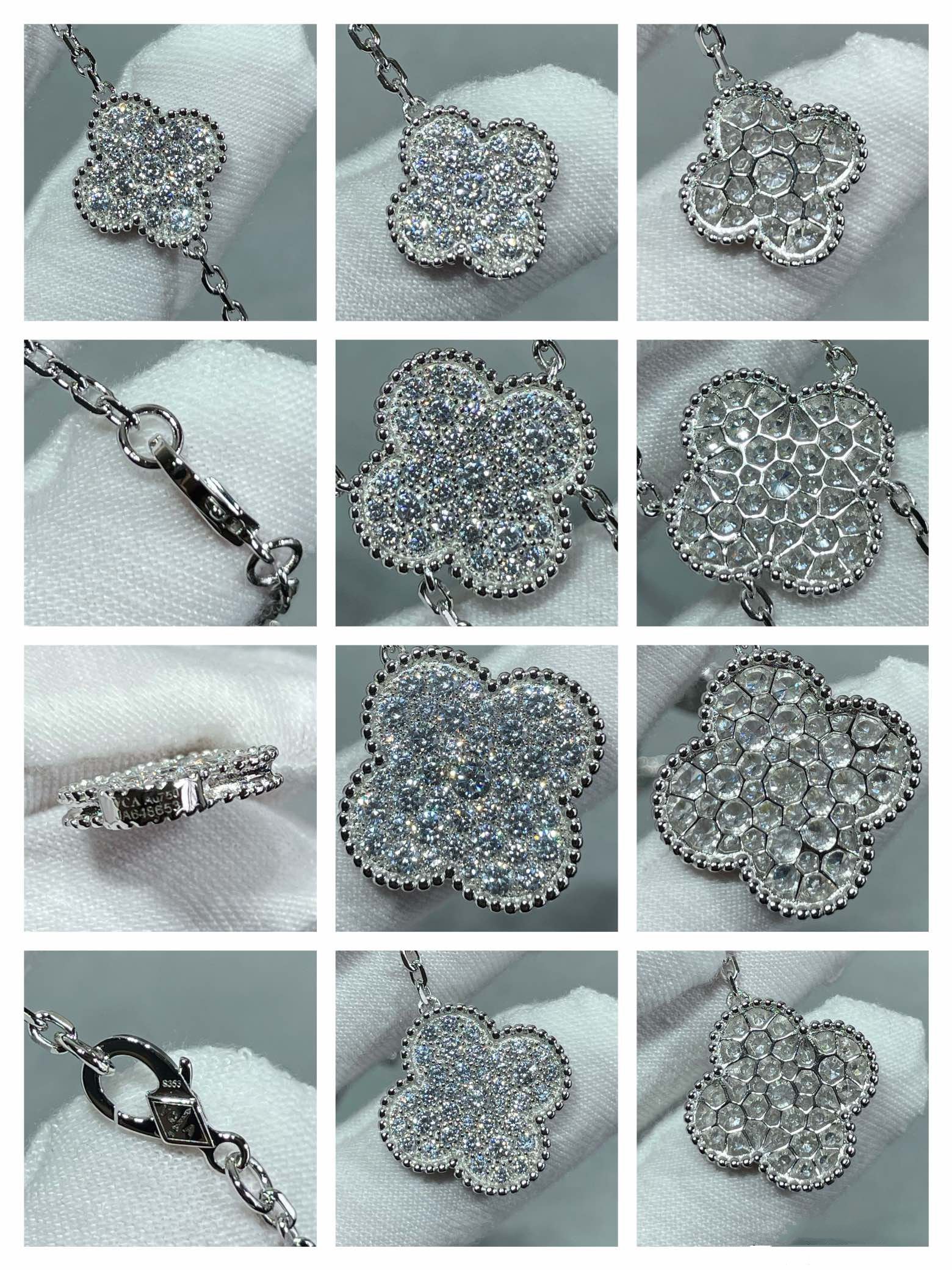 ¡®Loco¡¯CLOVER 6 MOTIF DIAMOND PAVED NECKLACE