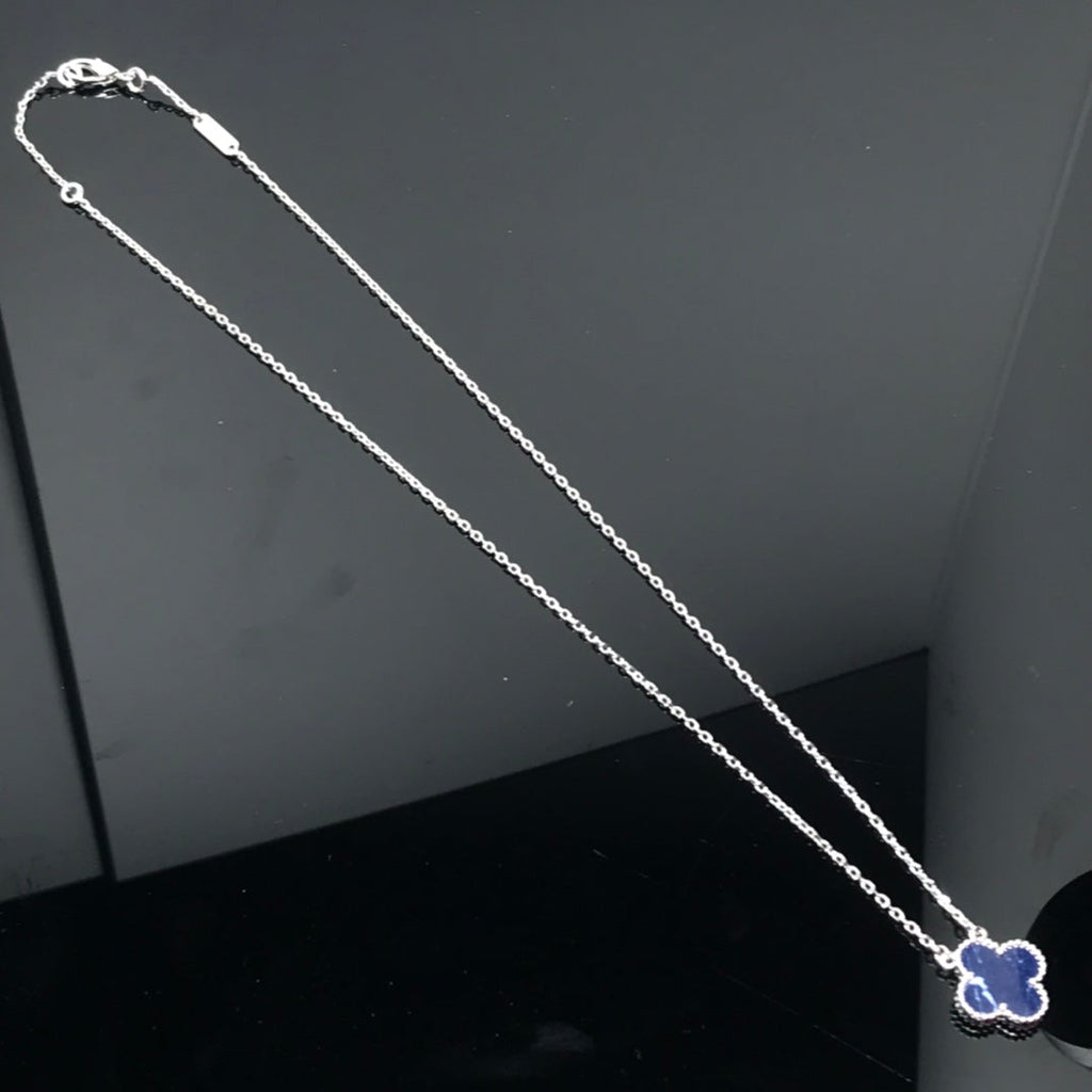 ¡®Loco¡¯CLOVER PIETERSITE SILVER LONG NECKLACE