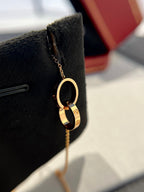 ¡®Loco¡¯LOVE NECKLACE DOUBLE RING PINK GOLD