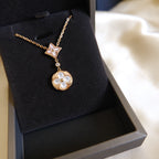 ¡®Loco¡¯STAR AND SUN WHITE MOP 2 MOTIF PINK GOLD NECKLACE